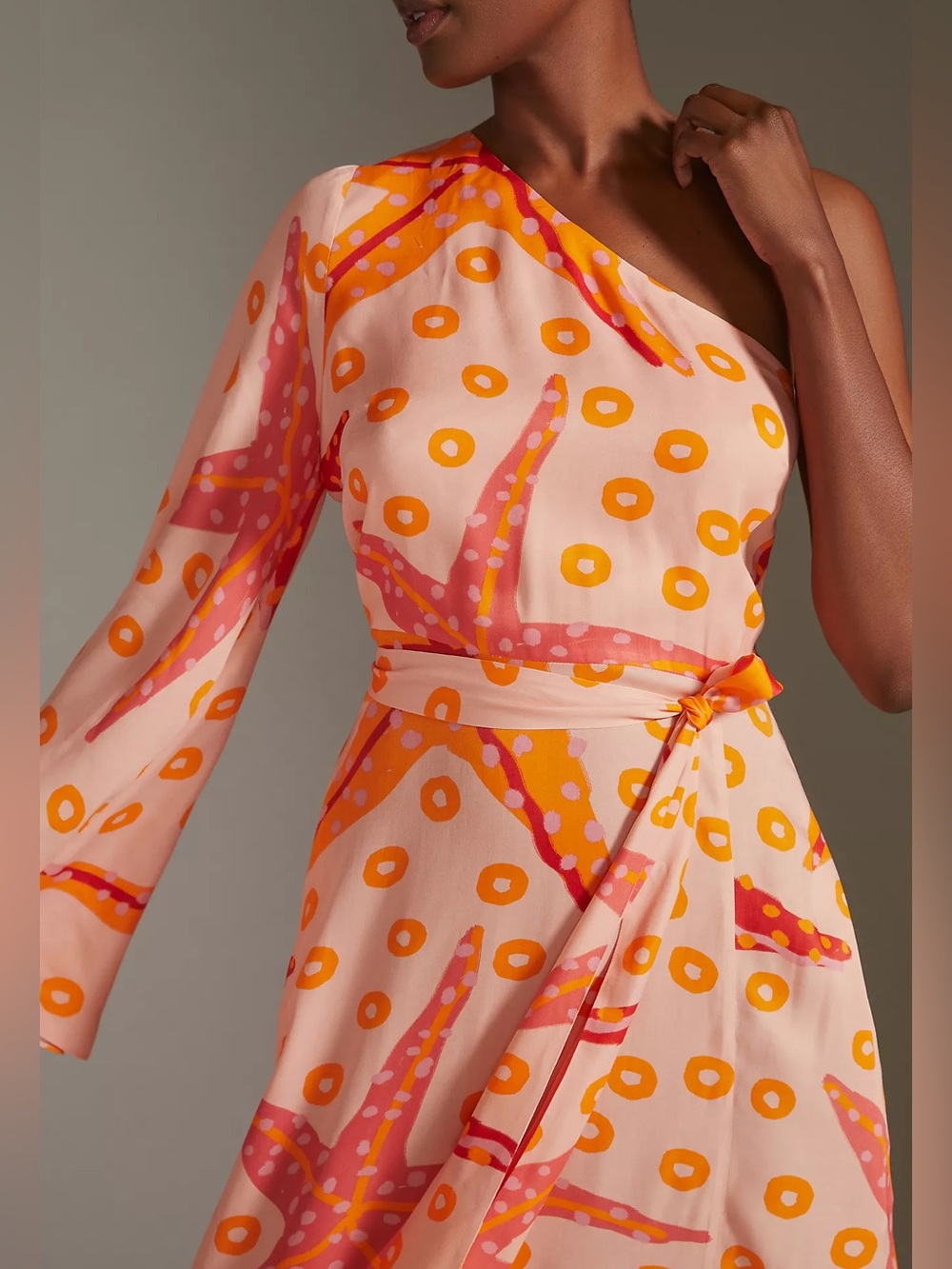 FARM Rio Anthropologie One-Shoulder Starfish Maxi Dress - Size M- EUC - Picture 2 of 6